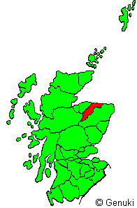 Map showing location of Banffshire