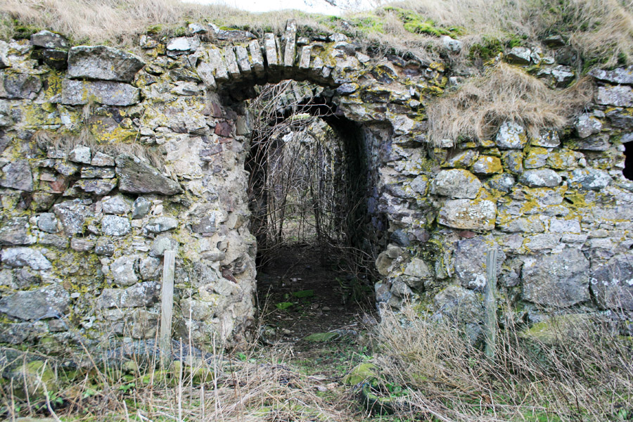 The under-vaults of the main block of Barnes Castle.