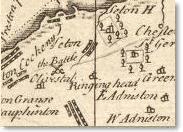 View of Olivestob from Elphinstone's Map, 1744.