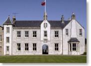 The front entrance at Pitmedden House, Aberdeenshire, 1980's.