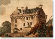 Old painting of Sorn Castle from the early 18th century.