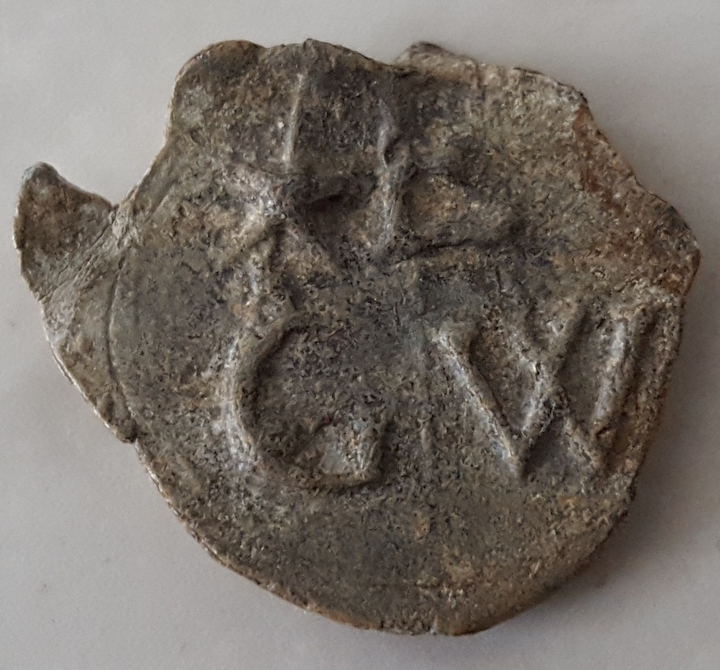 Lead Seal of George Seton, 4th Earl of Winton, recovered fro Excavation of Seton Palace in 2018.